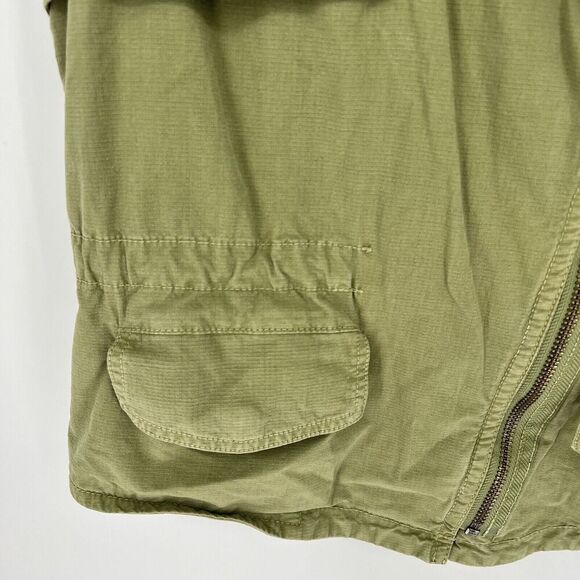 Madewell Womens Size Medium Army Green Military Style Vest 1/2 Zip - Picture 2 of 6
